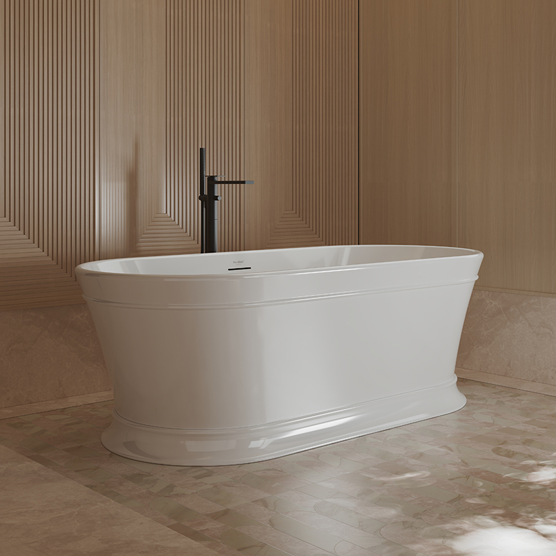 Wholesale Fashion High-End American Oval Pedestal Freestanding Acrylic Bathtub TW-7796