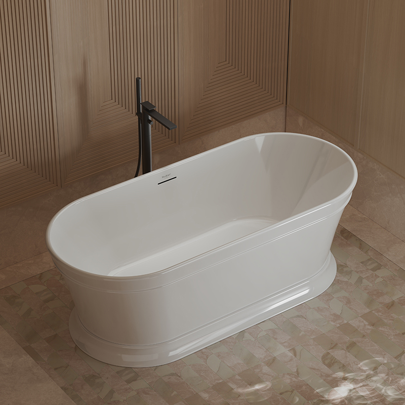 Wholesale Fashion High-End American Oval Pedestal Freestanding Acrylic Bathtub TW-7796
