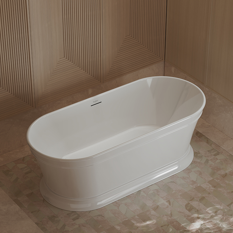Wholesale Fashion High-End American Oval Pedestal Freestanding Acrylic Bathtub TW-7796