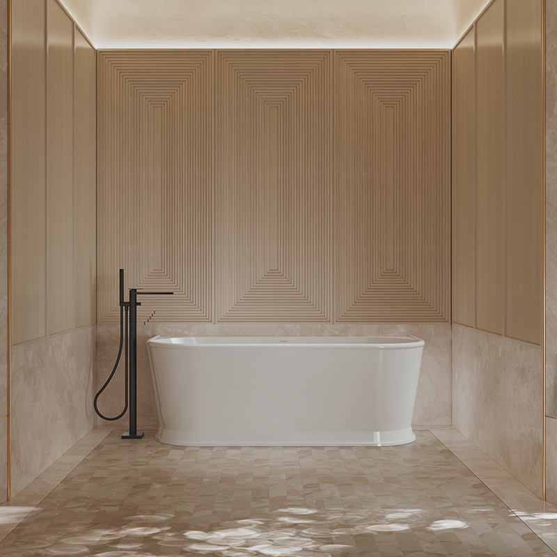 Hot Style Wholesale Back To Wall Freestanding Acrylic Bathtub TW-7797