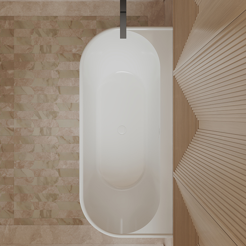 Hot Style Wholesale Back To Wall Freestanding Acrylic Bathtub TW-7797