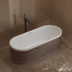 Popular Wholesale Designer Fluted Wood Grain Freestanding Bathtub TW-M51