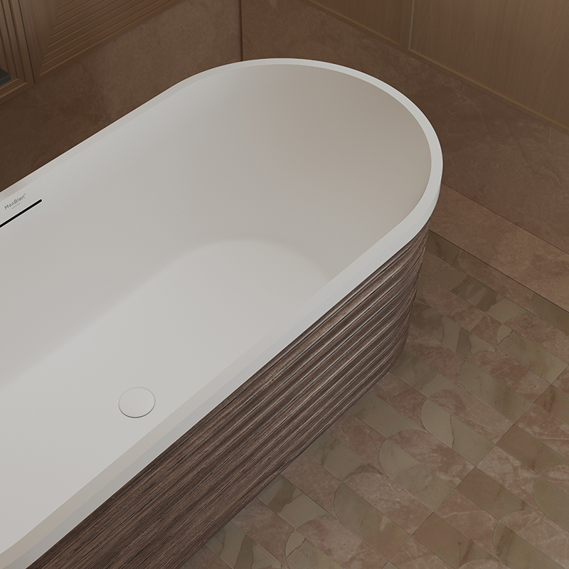 Popular Wholesale Designer Fluted Wood Grain Freestanding Bathtub TW-M51