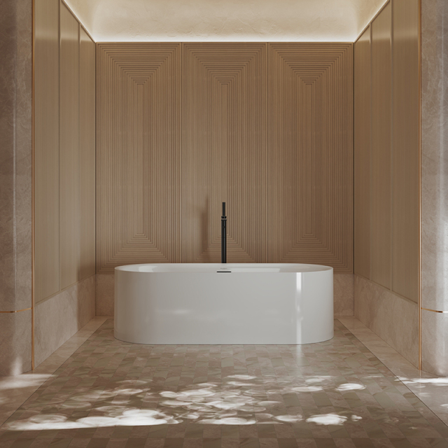 Wholesale Fashion One-piece Molding Freestanding Acrylic Bathtub XA-060