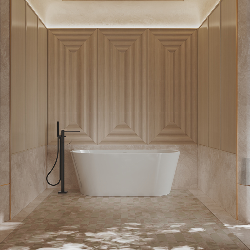 Quality Wholesale Unique Design Back To Wall Oval Freestanding Acrylic Bathtub XA-191A