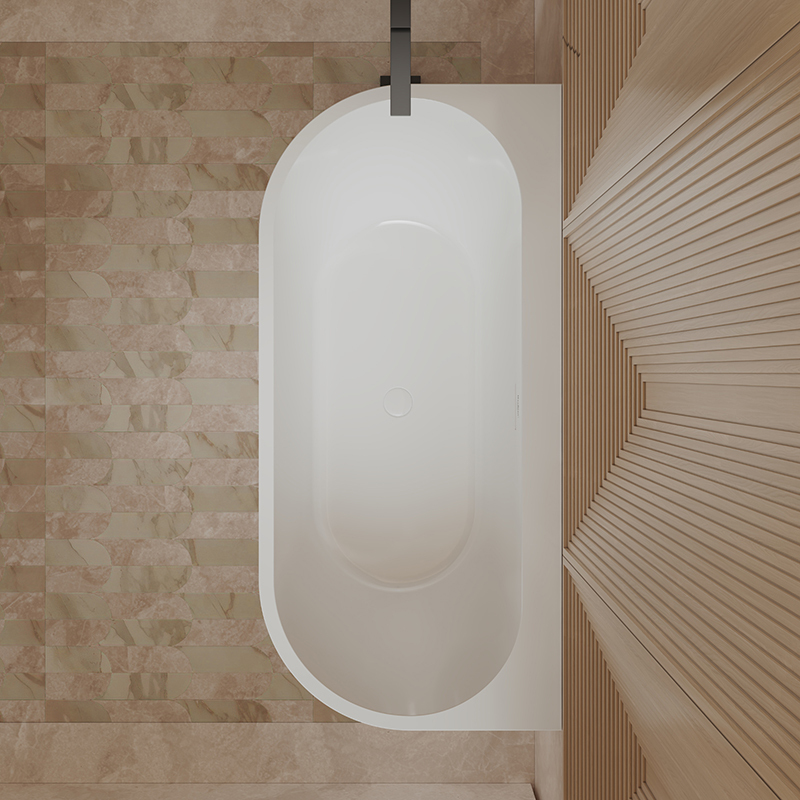 Quality Wholesale Unique Design Back To Wall Oval Freestanding Acrylic Bathtub XA-191A