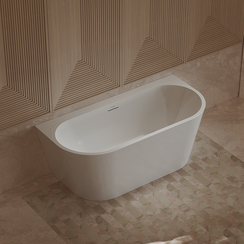 Quality Wholesale Unique Design Back To Wall Oval Freestanding Acrylic Bathtub XA-191A