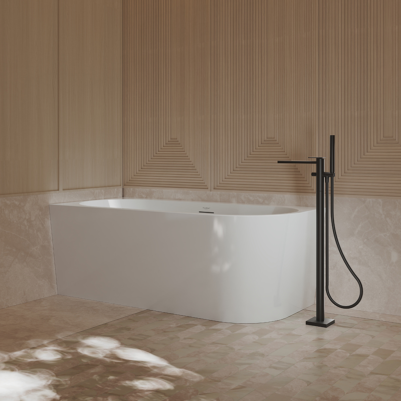 Hot Style Wholesale Freestanding Corner Glossy White Acrylic Bathtub XA-193AL