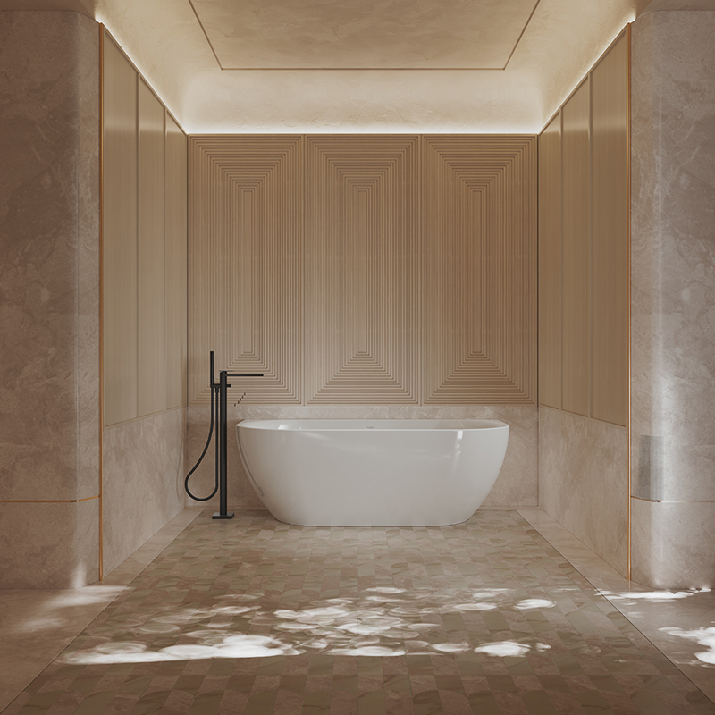Hot Style Wholesale Freestanding Back To Wall Acrylic Bathtub XY-1006