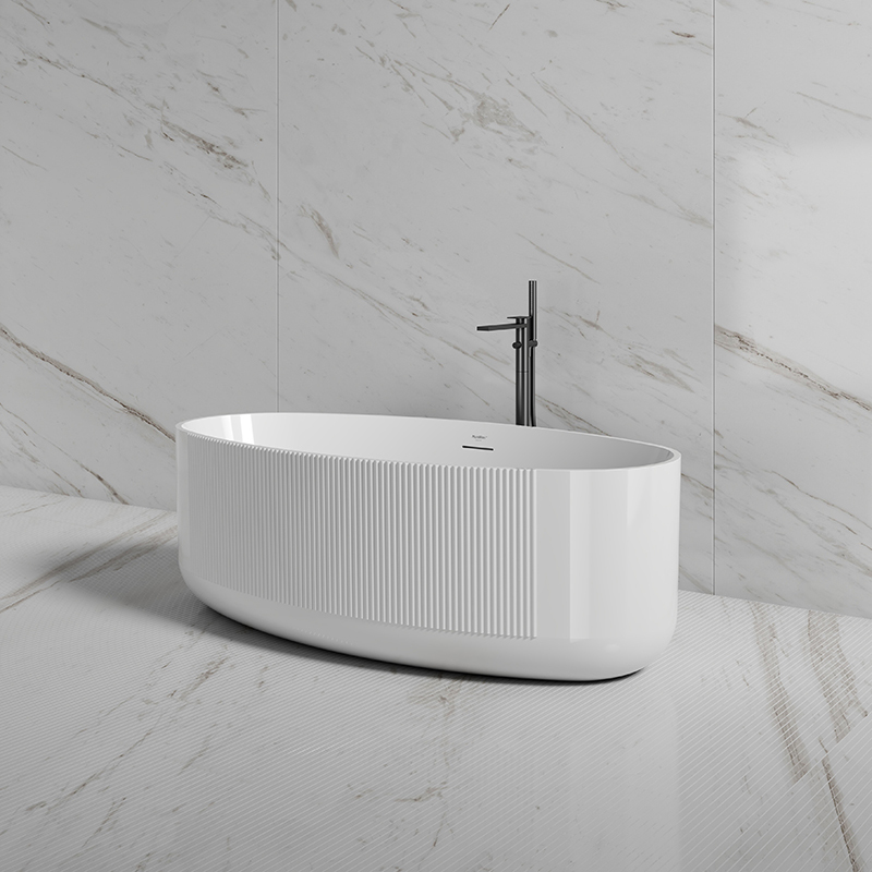 Wholesale High End Quality Freestanding Fluted Acrylic Bathtub XY-6007