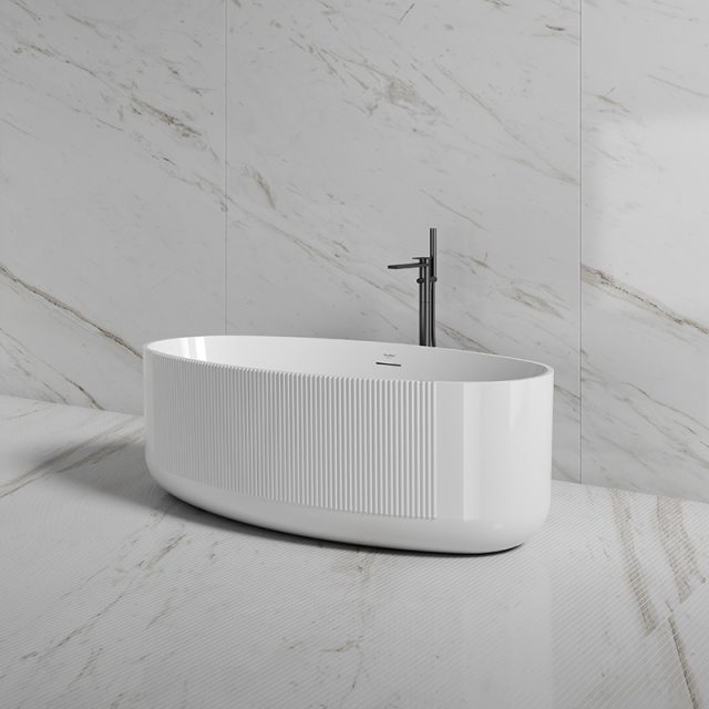 Wholesale High End Quality Freestanding Fluted Acrylic Bathtub XY-6007