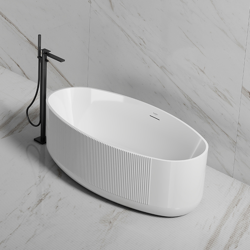 Wholesale High End Quality Freestanding Fluted Acrylic Bathtub XY-6007