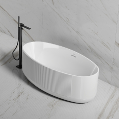 Wholesale High End Quality Freestanding Fluted Acrylic Bathtub XY-6007
