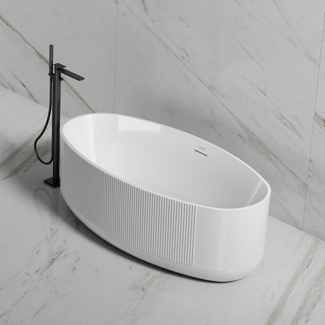 Wholesale High End Quality Freestanding Fluted Acrylic Bathtub XY-6007