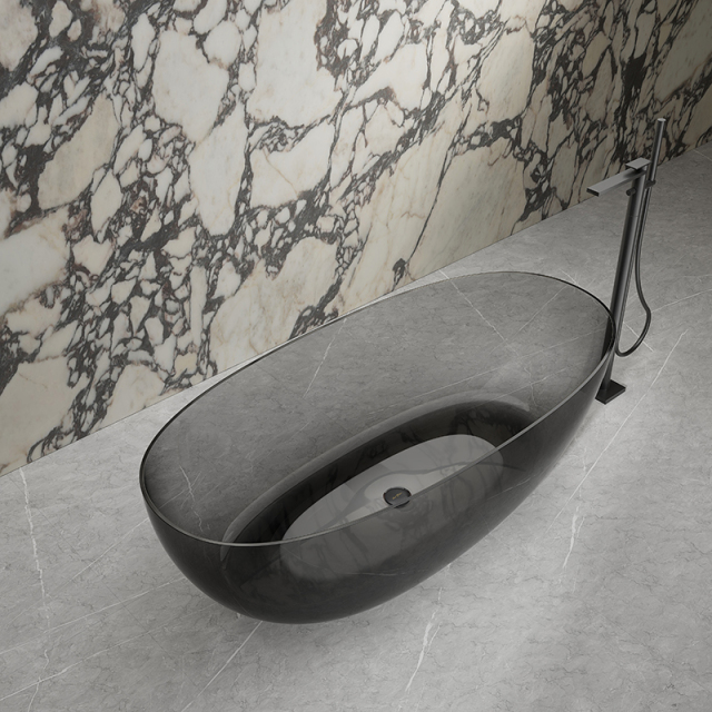 Factory Supply Quality Assurance Oval Freestanding Clear Resin Bathtub XA-8507T