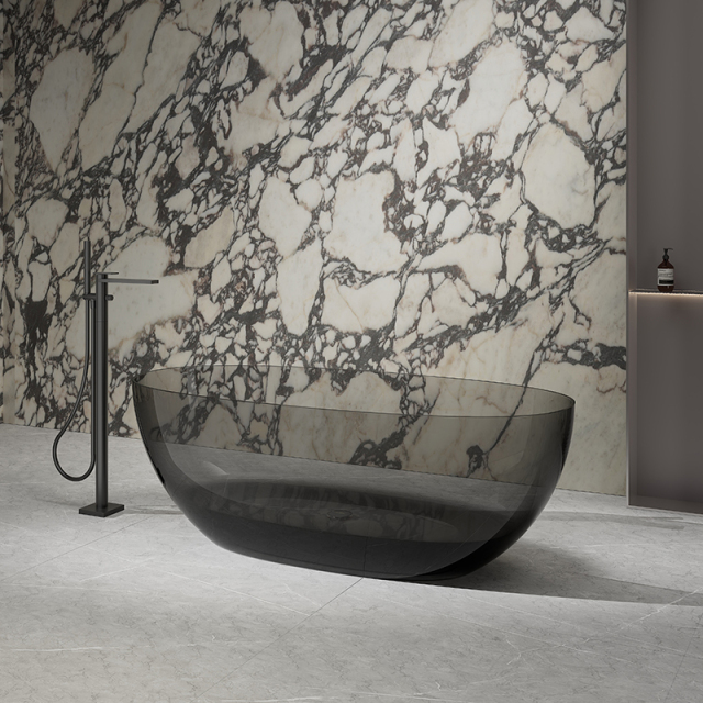 Factory Supply Quality Assurance Oval Freestanding Clear Resin Bathtub XA-8507T