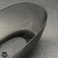 Factory Supply Quality Assurance Oval Freestanding Clear Resin Bathtub XA-8507T