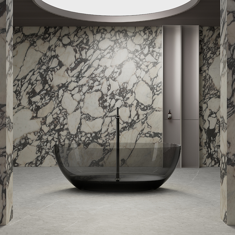 Factory Supply Quality Assurance Oval Freestanding Clear Resin Bathtub XA-8507T