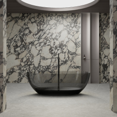 Factory Supply Quality Assurance Oval Freestanding Clear Resin Bathtub XA-8507T