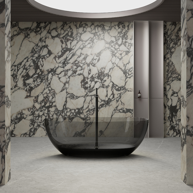 Factory Supply Quality Assurance Oval Freestanding Clear Resin Bathtub XA-8507T