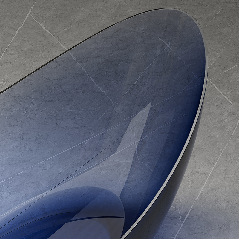 Supplier Moon Shape Freestanding Transparent Artificial Stone Bathtub TW-8618T