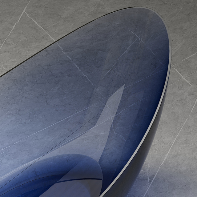 Supplier Moon Shape Freestanding Transparent Artificial Stone Bathtub TW-8618T