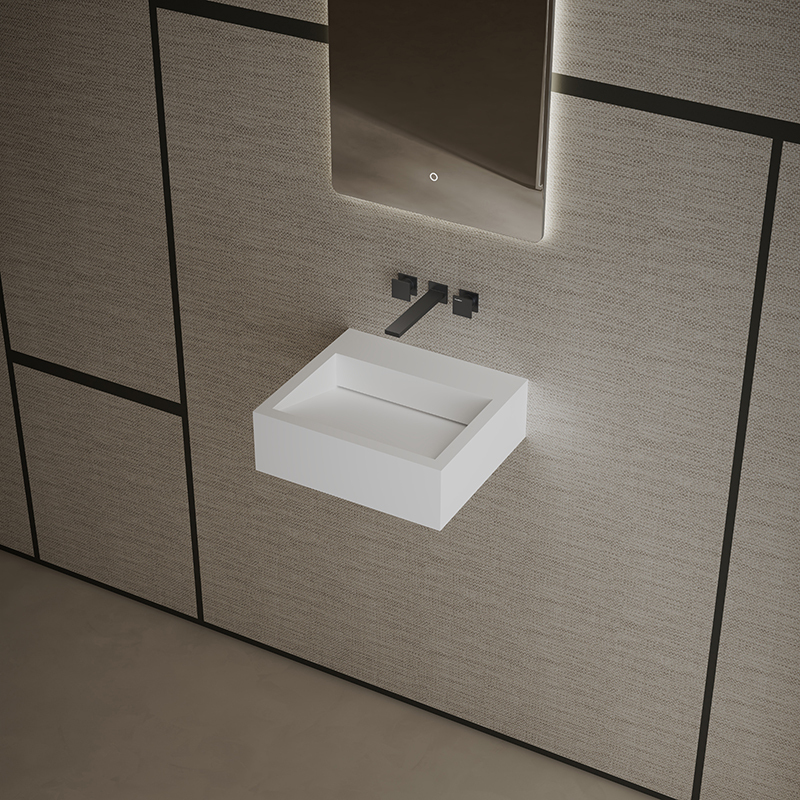 T&W 18-Inch Wall-Mount Artificial Stone Wash Basin G271