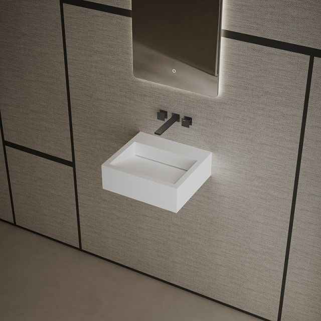T&W 18-Inch Wall-Mount Artificial Stone Wash Basin G271