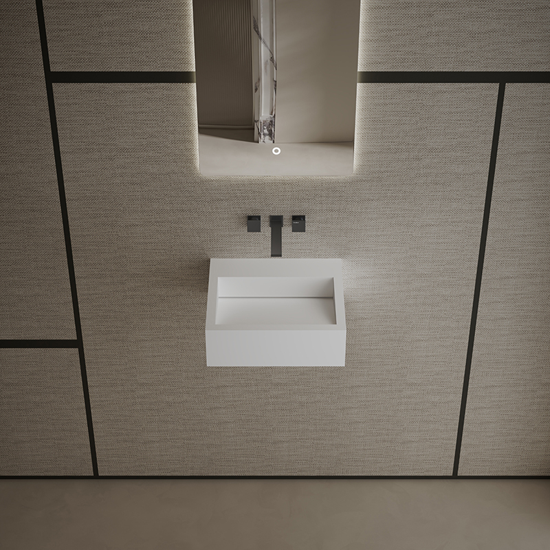 T&W 18-Inch Wall-Mount Artificial Stone Wash Basin G271