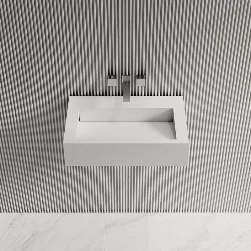 Popular Wholesale Designer Wall-Mount Hung Artificial Stone Wash Basin Single Bathroom Sink TW-G272
