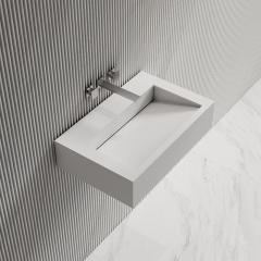 Popular Wholesale Designer Wall-Mount Hung Artificial Stone Wash Basin Single Bathroom Sink TW-G272