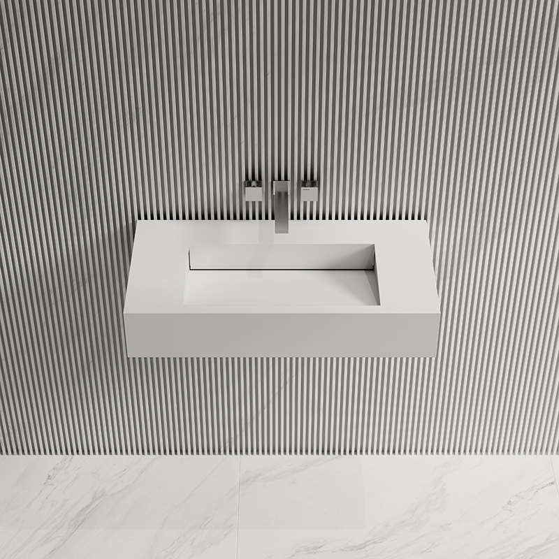 &W 31.5-Inch Wall-Mount Artificial Stone Wash Basin TW-G273