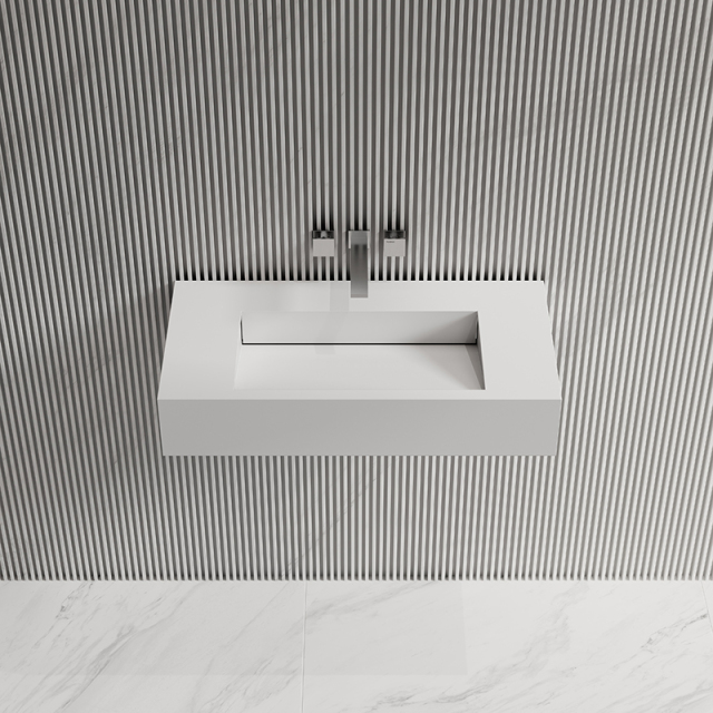 &W 31.5-Inch Wall-Mount Artificial Stone Wash Basin TW-G273