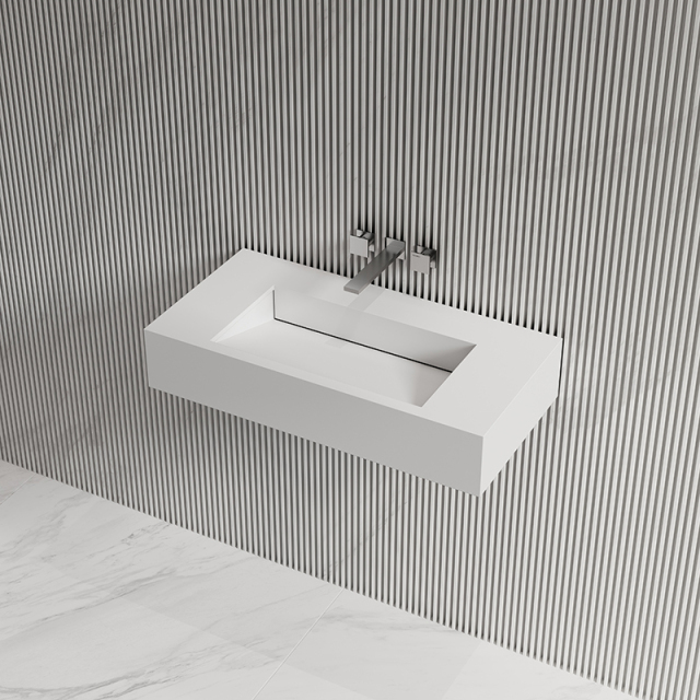 &W 31.5-Inch Wall-Mount Artificial Stone Wash Basin TW-G273