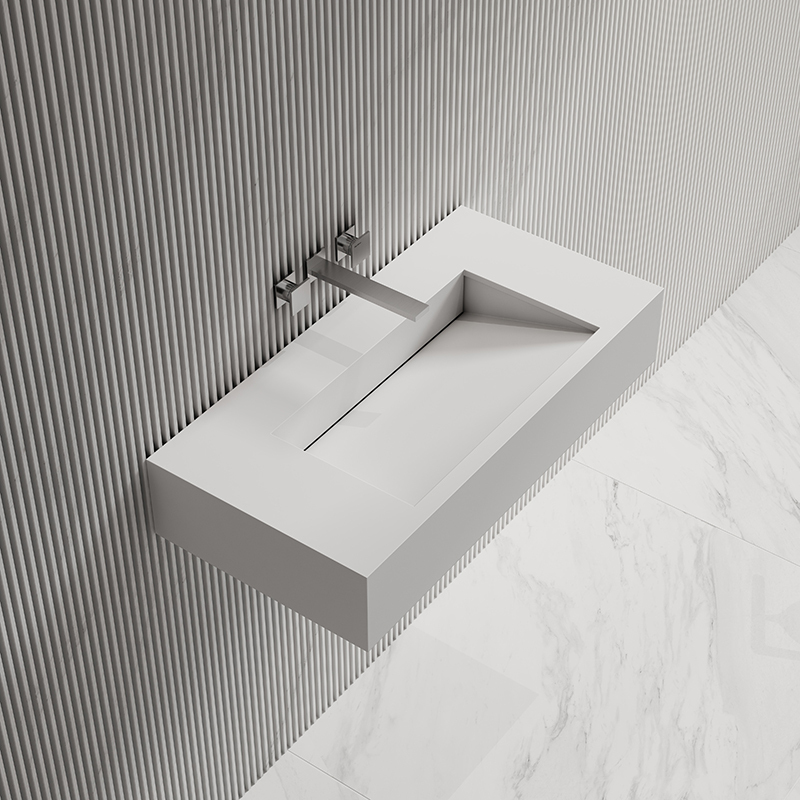&W 31.5-Inch Wall-Mount Artificial Stone Wash Basin TW-G273