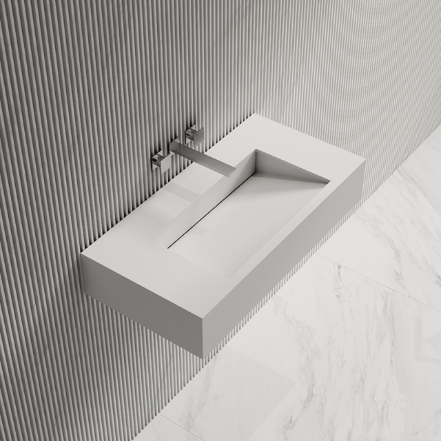 &W 31.5-Inch Wall-Mount Artificial Stone Wash Basin TW-G273