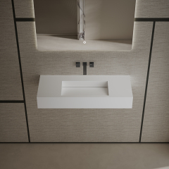 T&W 39.5-Inch Wall-Mount Artificial Stone Wash Basin TW-G275