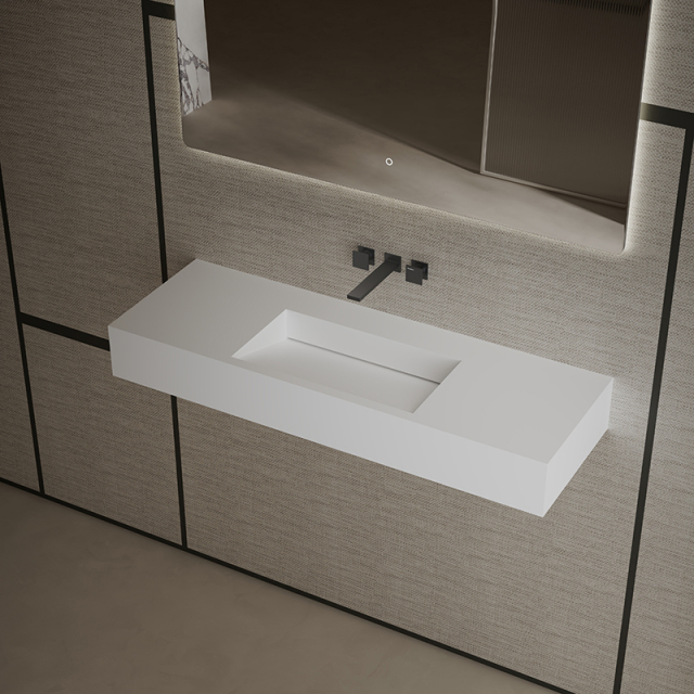 T&W 47.5-Inch Wall-Mount Artificial Stone Wash Basin TW-G276