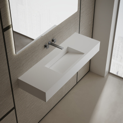 T&W 47.5-Inch Wall-Mount Artificial Stone Wash Basin TW-G276