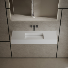 T&W 47.5-Inch Wall-Mount Artificial Stone Wash Basin TW-G276