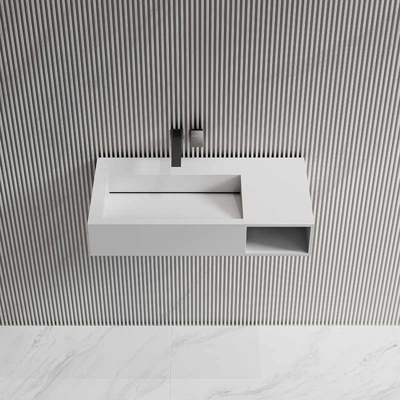 T&W 31.5-Inch Wall-Mount Artificial Stone Wash Basin TW-G281