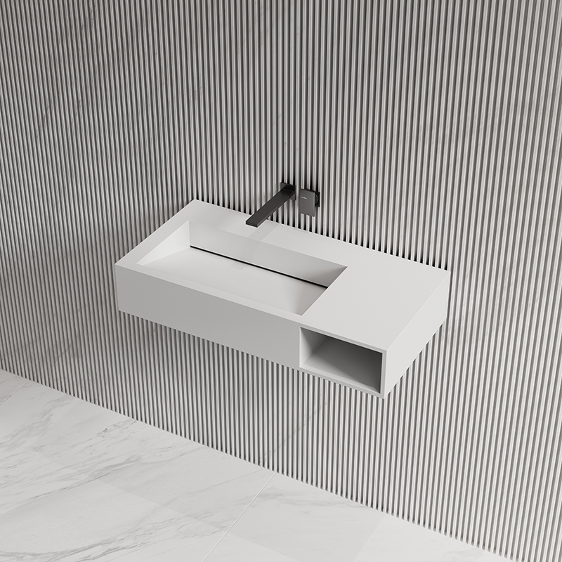 T&W 31.5-Inch Wall-Mount Artificial Stone Wash Basin TW-G281