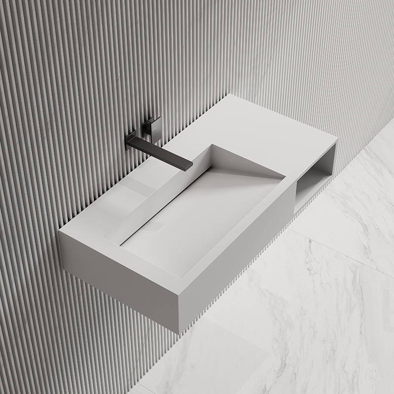 T&W 31.5-Inch Wall-Mount Artificial Stone Wash Basin TW-G281