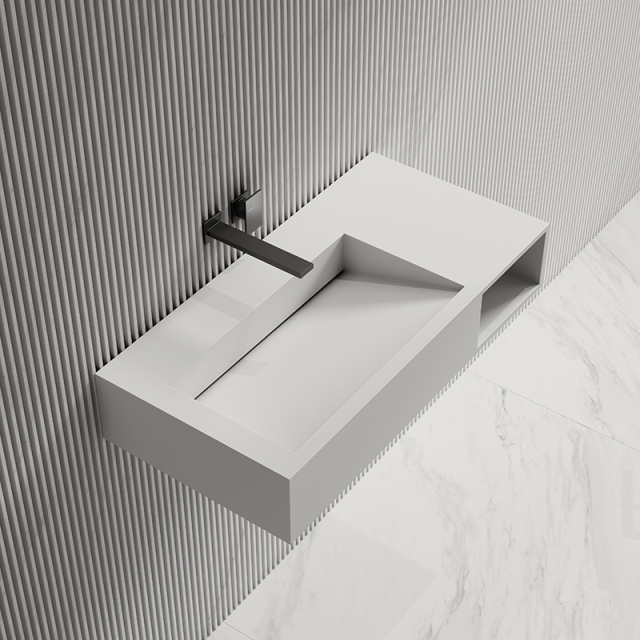 T&W 31.5-Inch Wall-Mount Artificial Stone Wash Basin TW-G281