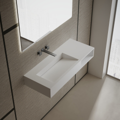 T&W 39.5-Inch Wall-Mount Artificial Stone Wash Basin TW-G282
