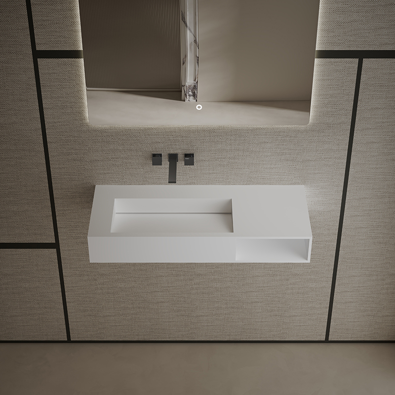 T&W 39.5-Inch Wall-Mount Artificial Stone Wash Basin TW-G282