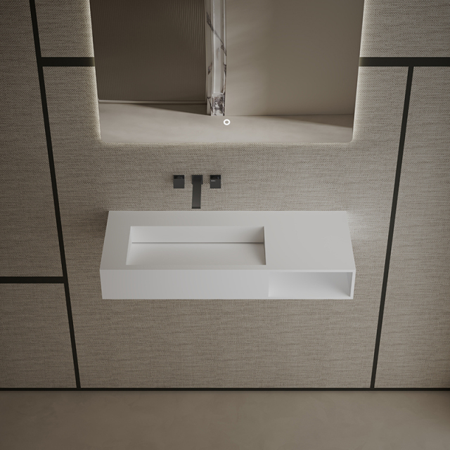 T&W 39.5-Inch Wall-Mount Artificial Stone Wash Basin TW-G282