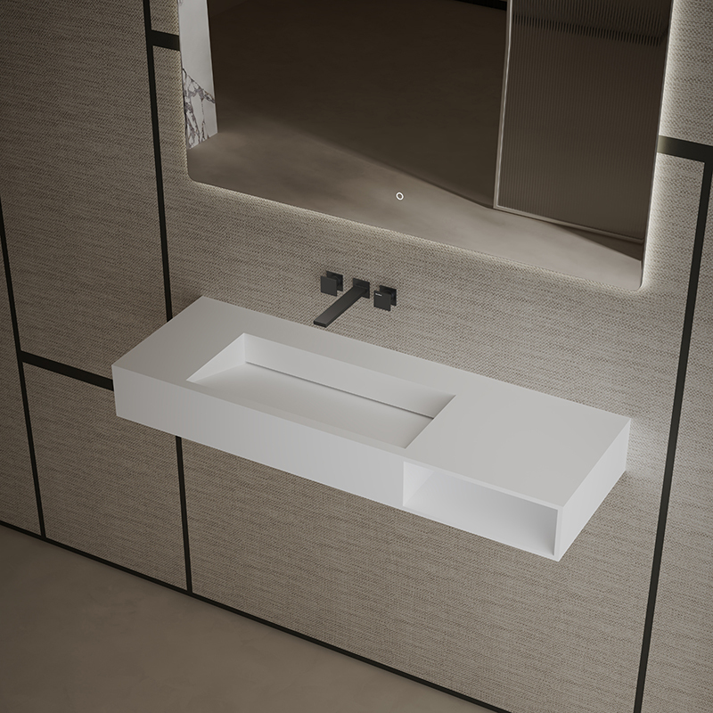 T&W 47.5-Inch Wall-Mount Artificial Stone Wash Basin TW-G283