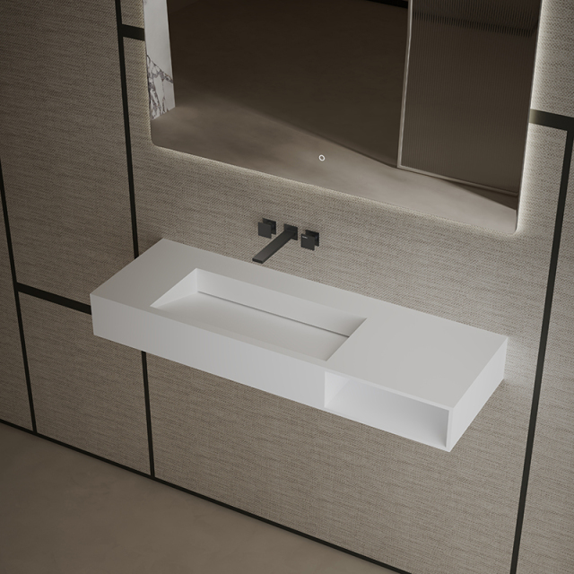 T&W 47.5-Inch Wall-Mount Artificial Stone Wash Basin TW-G283