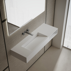 T&W 47.5-Inch Wall-Mount Artificial Stone Wash Basin TW-G283